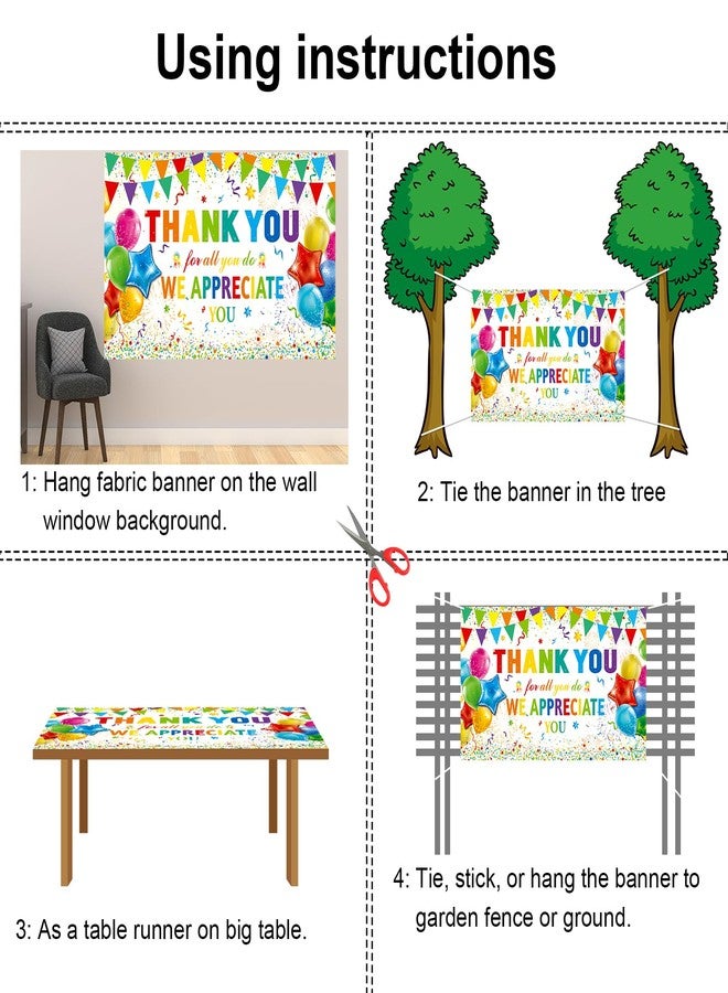 HOWAF Thank You for All You Do Backdrop Banner We Appreciate You Backdrop, Thank You Banner Background Employee Appreciation Banners for Staff Teachers Doctor Appreciation Party, 72.8" x 43.3" - Image 3